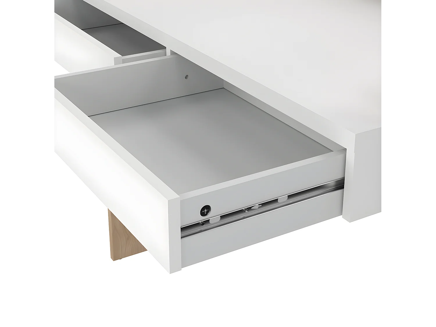 FunctionPlus Schreibtisch 2 Schubladen Nussbaum dekor weiß.