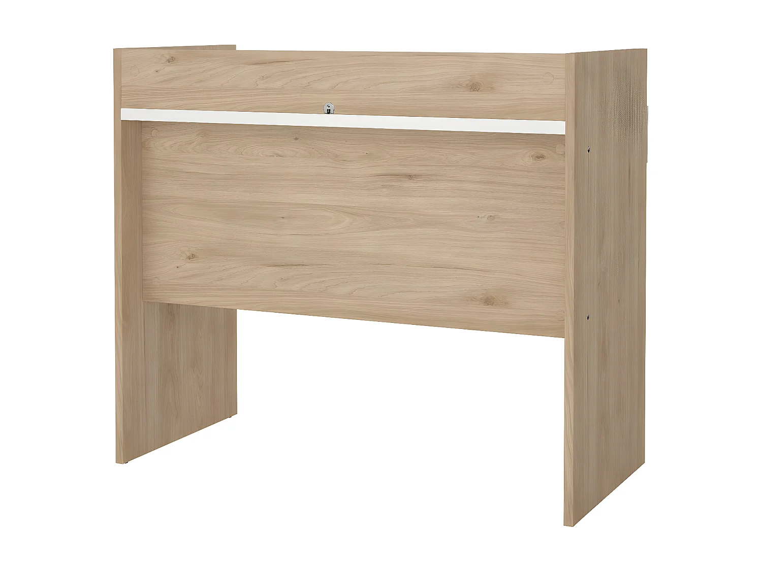 FunctionPlus Schreibtisch 2 Schubladen Nussbaum dekor weiß.