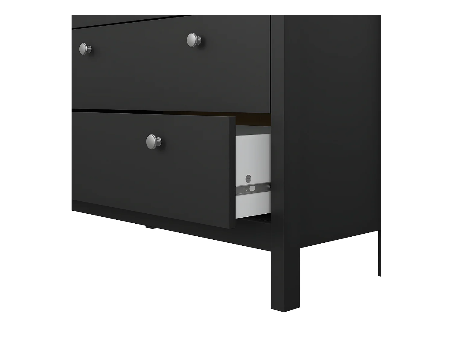 Cassettiera Madrid 5 cassetti nero opaco.