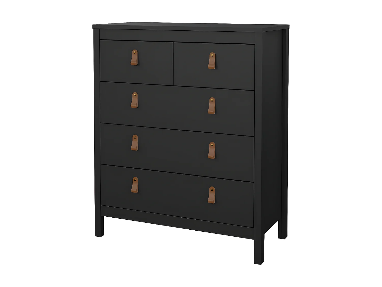 Cassettiera Madrid 5 cassetti nero opaco.