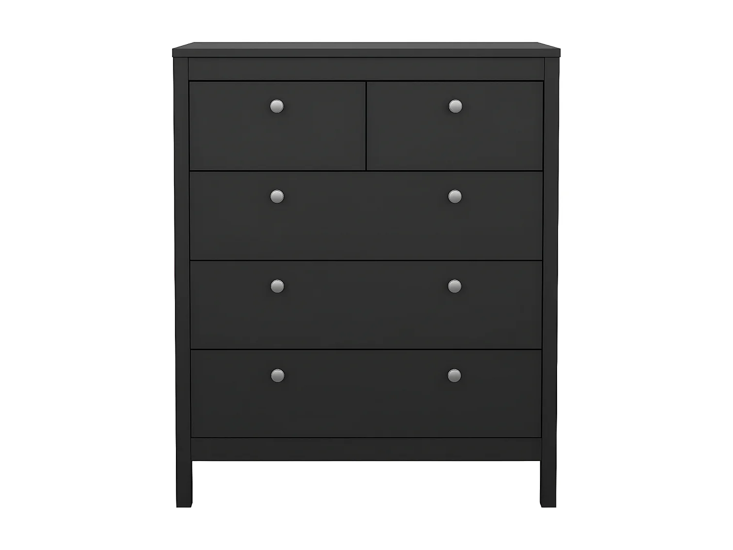 Cassettiera Madrid 5 cassetti nero opaco.
