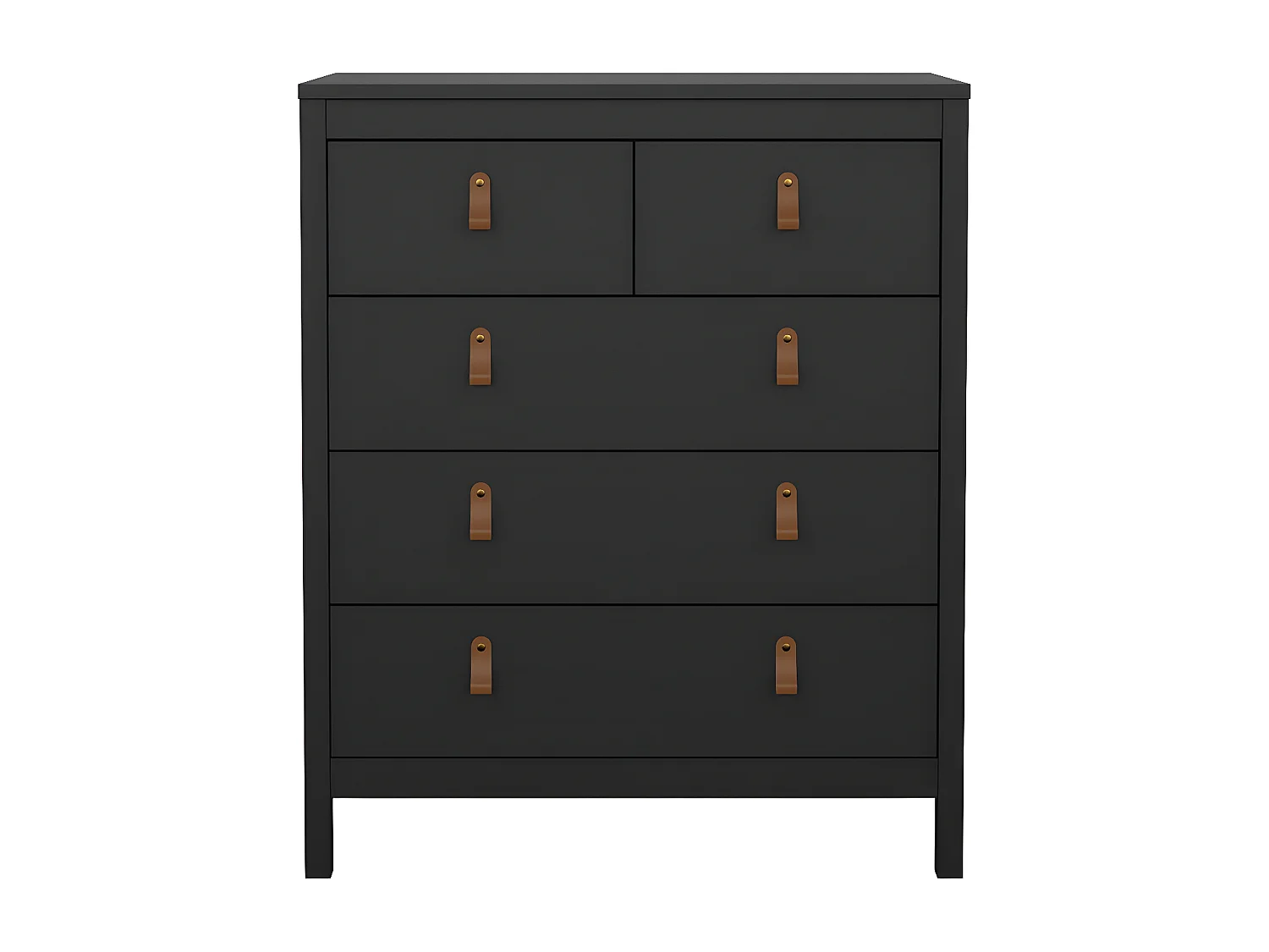 Cassettiera Madrid 5 cassetti nero opaco.