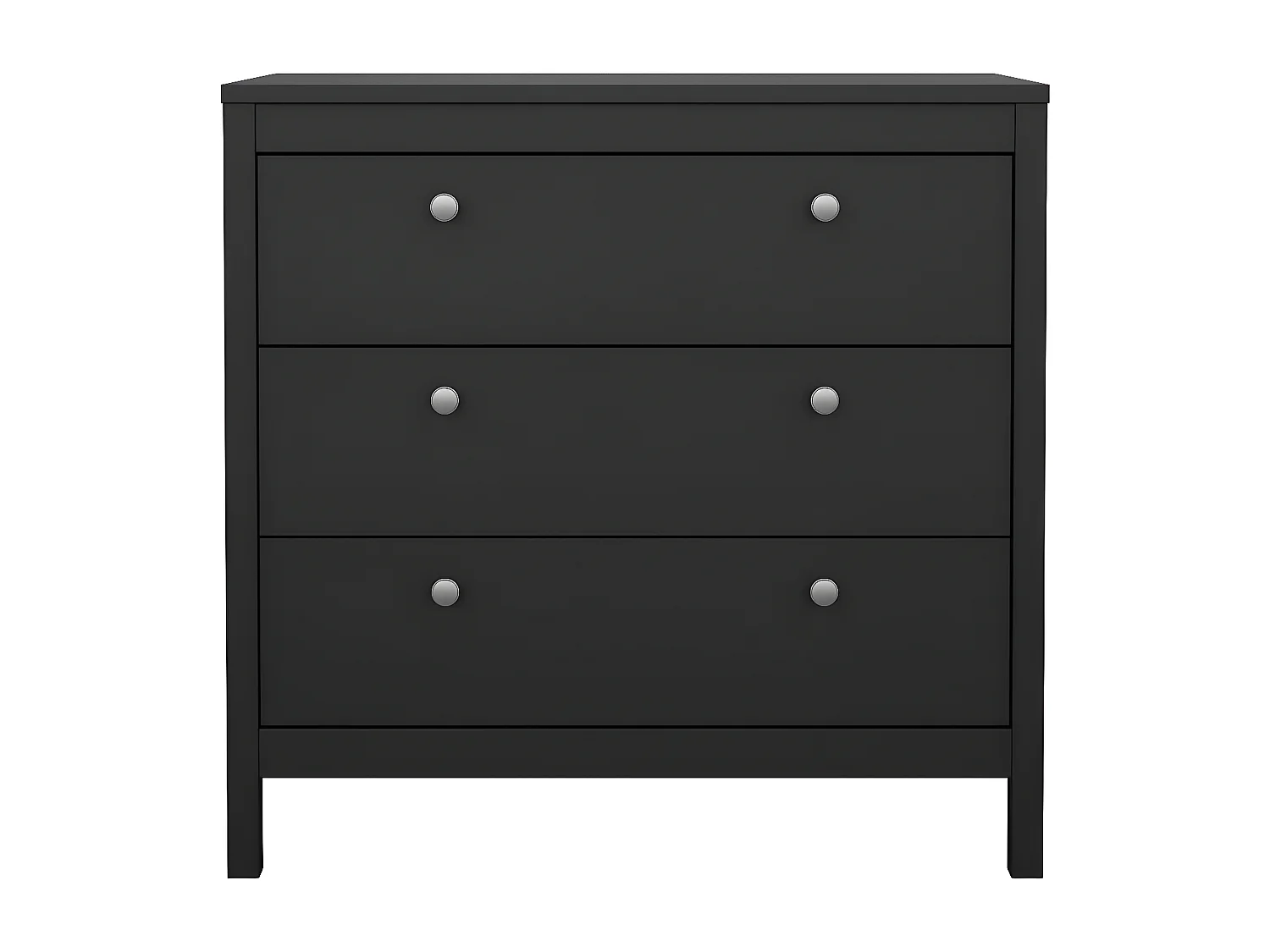 Cassettiera Madrid 3 cassetti nero opaco.