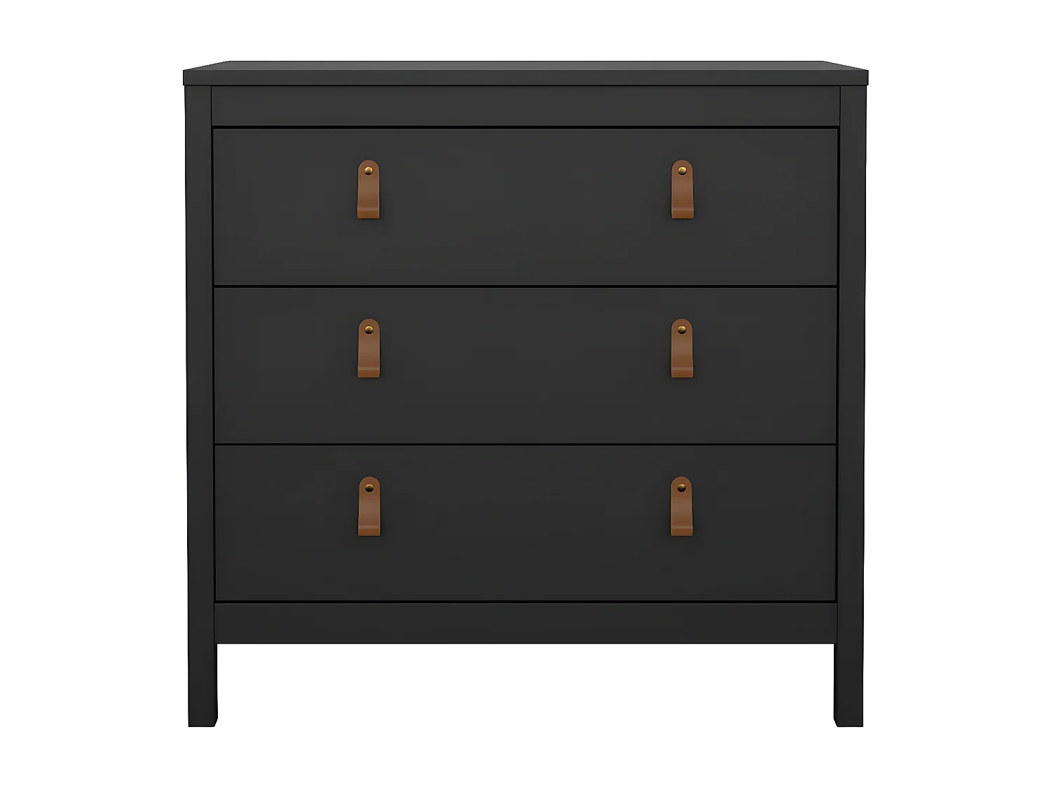 Cassettiera Madrid 3 cassetti nero opaco.