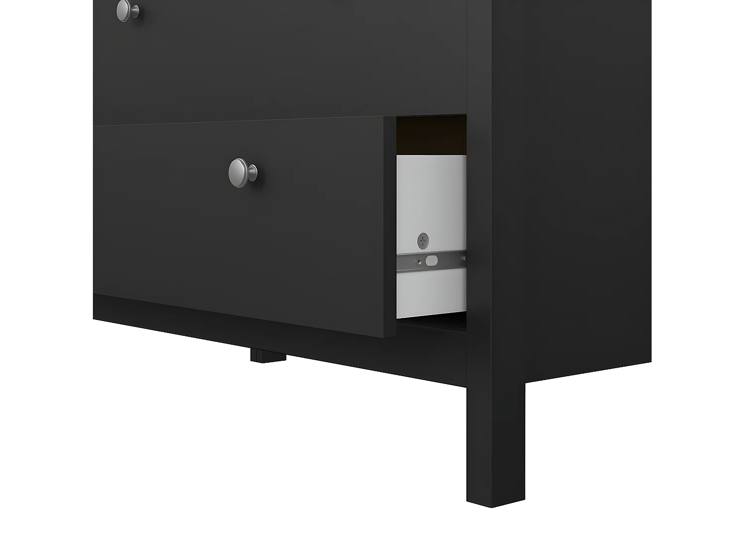 Madrid Kommode 3 Schubladen schwarz matt.