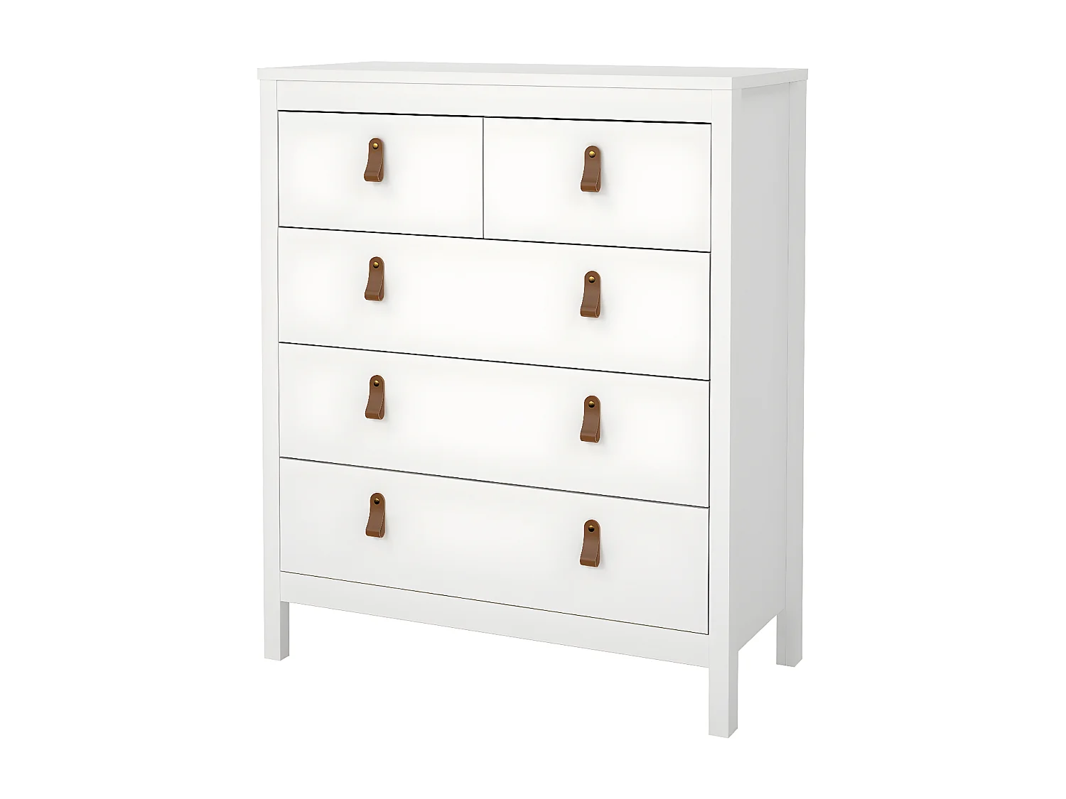 Madrid Kommode 5 Schubladen weiß.