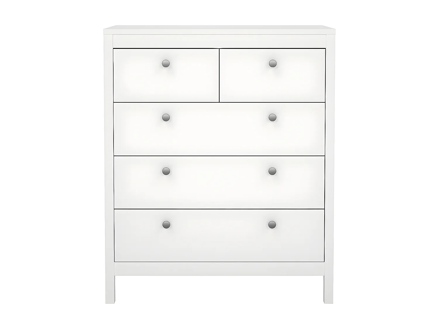 Madrid Kommode 5 Schubladen weiß.