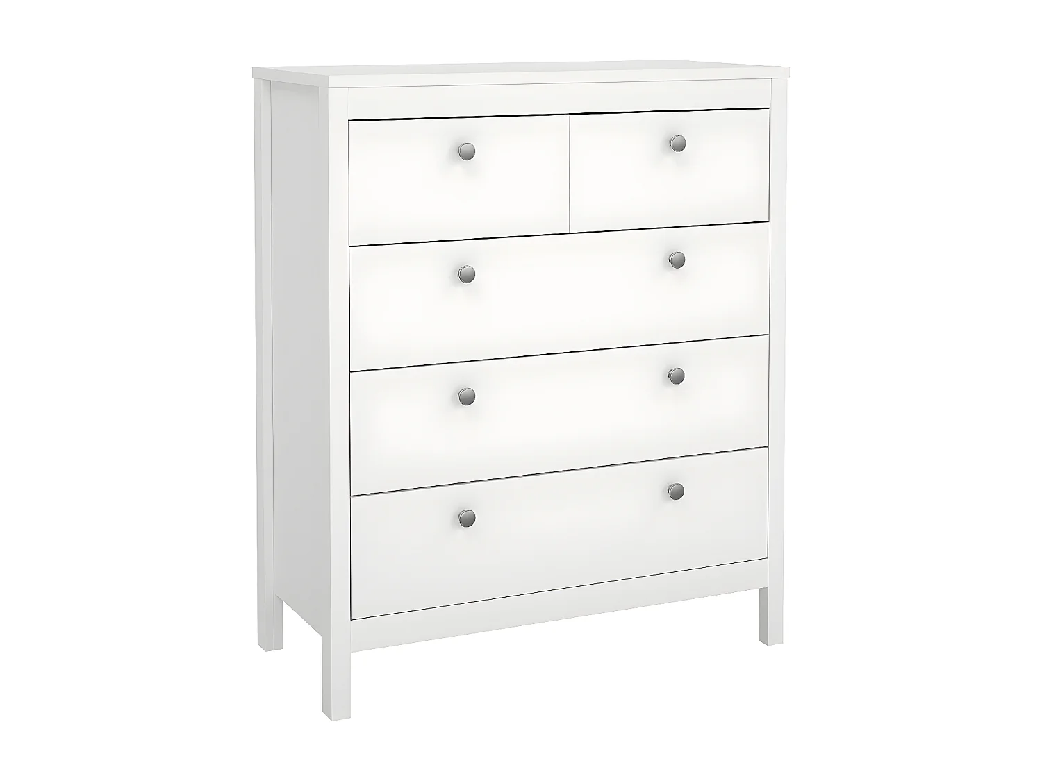 Cassettiera Madrid 5 cassetti bianca.