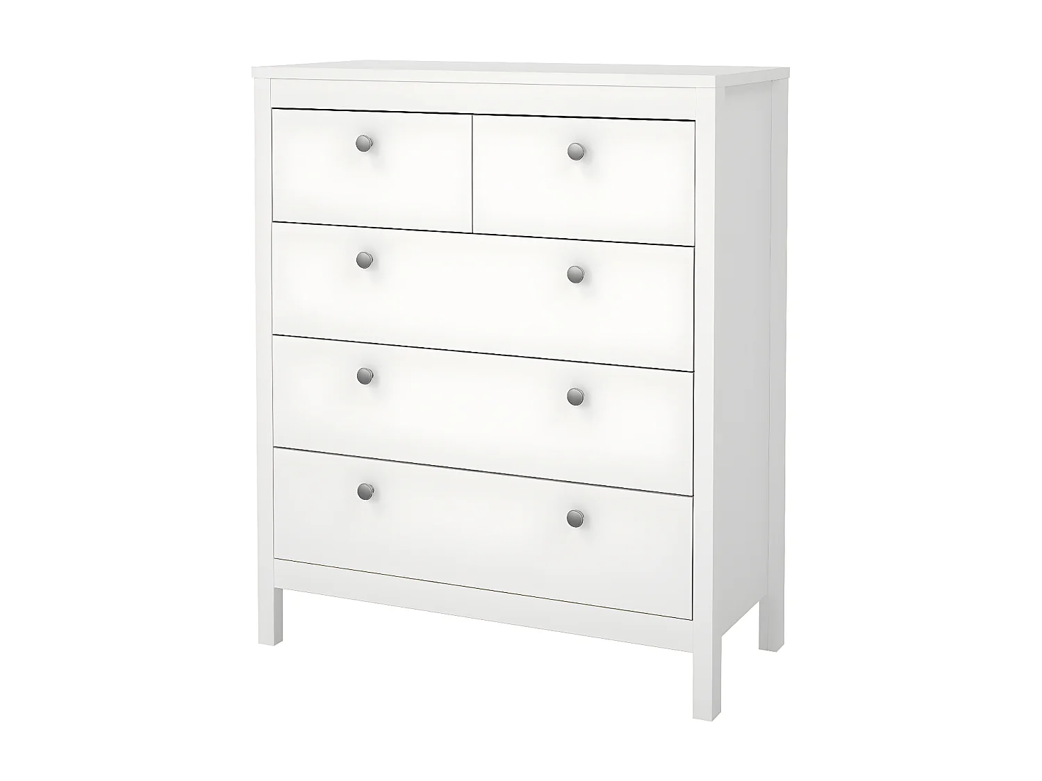 Cassettiera Madrid 5 cassetti bianca.