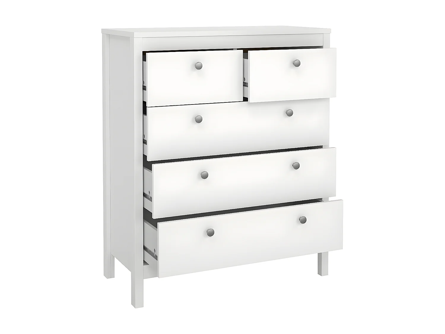 Cassettiera Madrid 5 cassetti bianca.