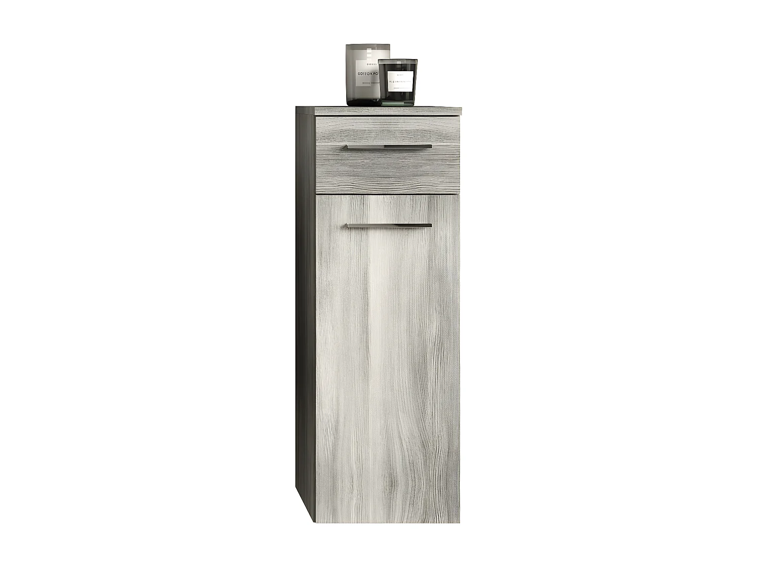 York Badschrank wandhängend 1 Tür, 1 Schublade rauchfarbenen.