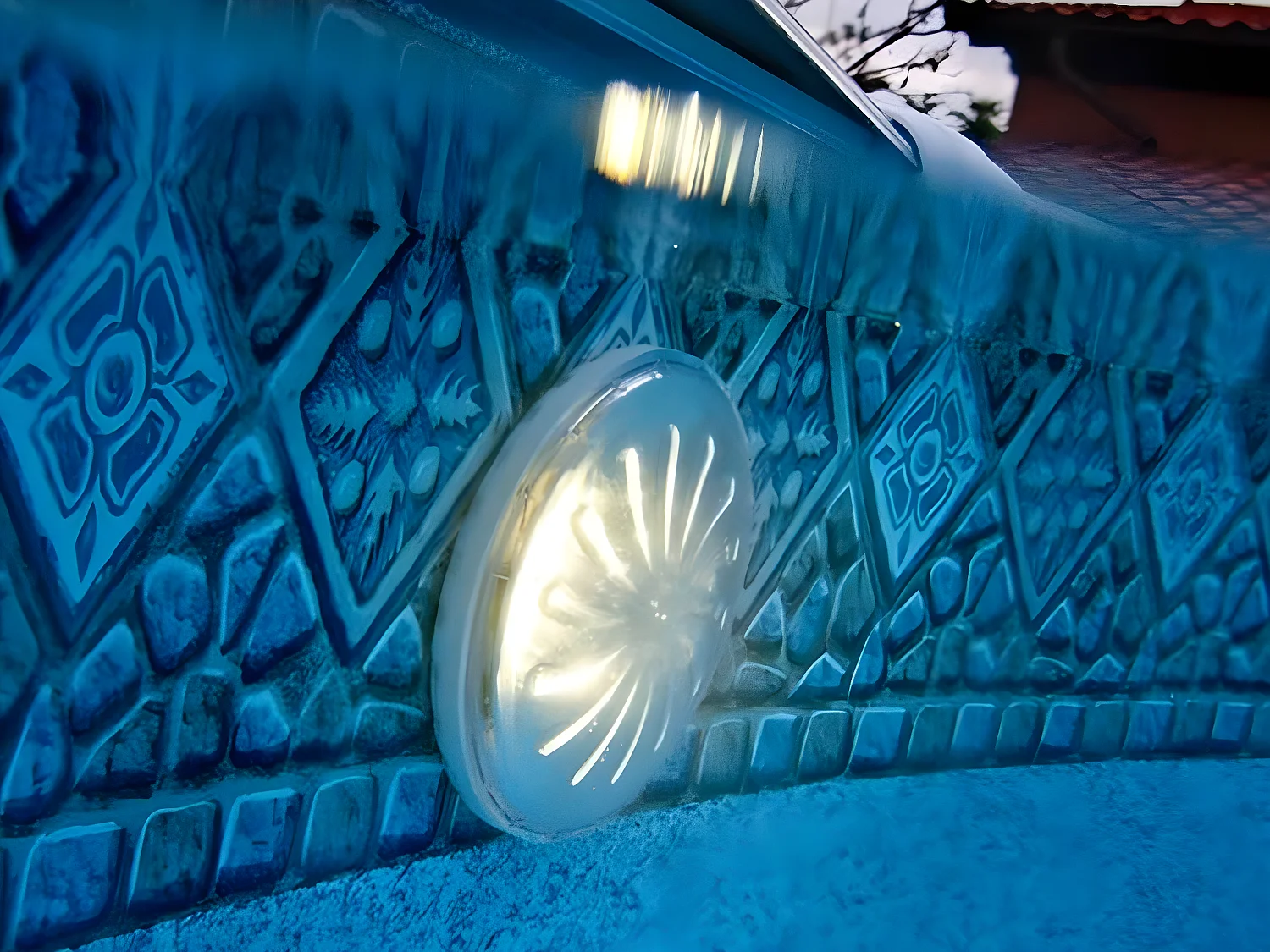 2er-Set weiße LED-Scheinwerfer für Aufstellbecken aus Stahl - Gré