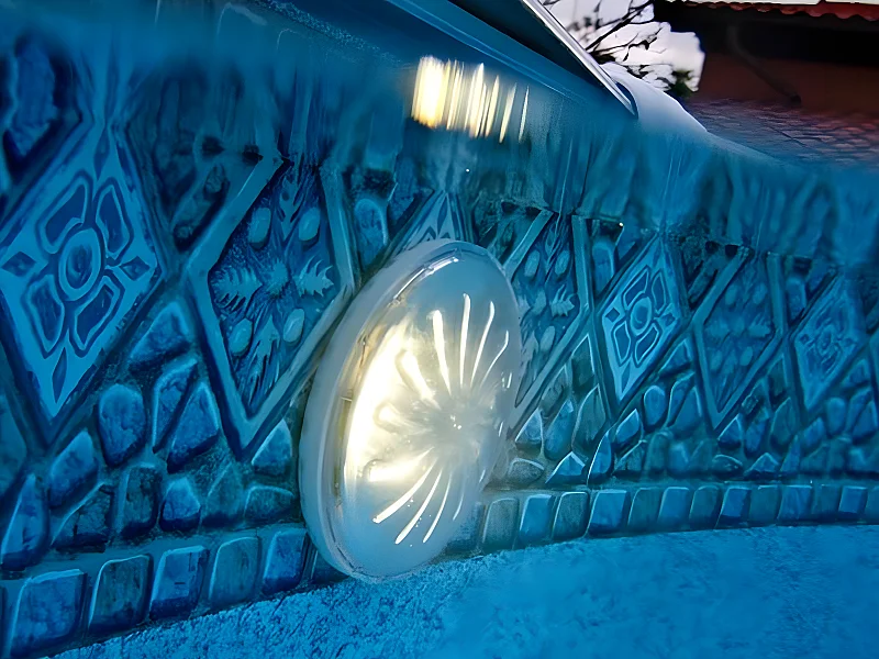 2er-Set weiße LED-Scheinwerfer für Aufstellbecken aus Stahl - Gré