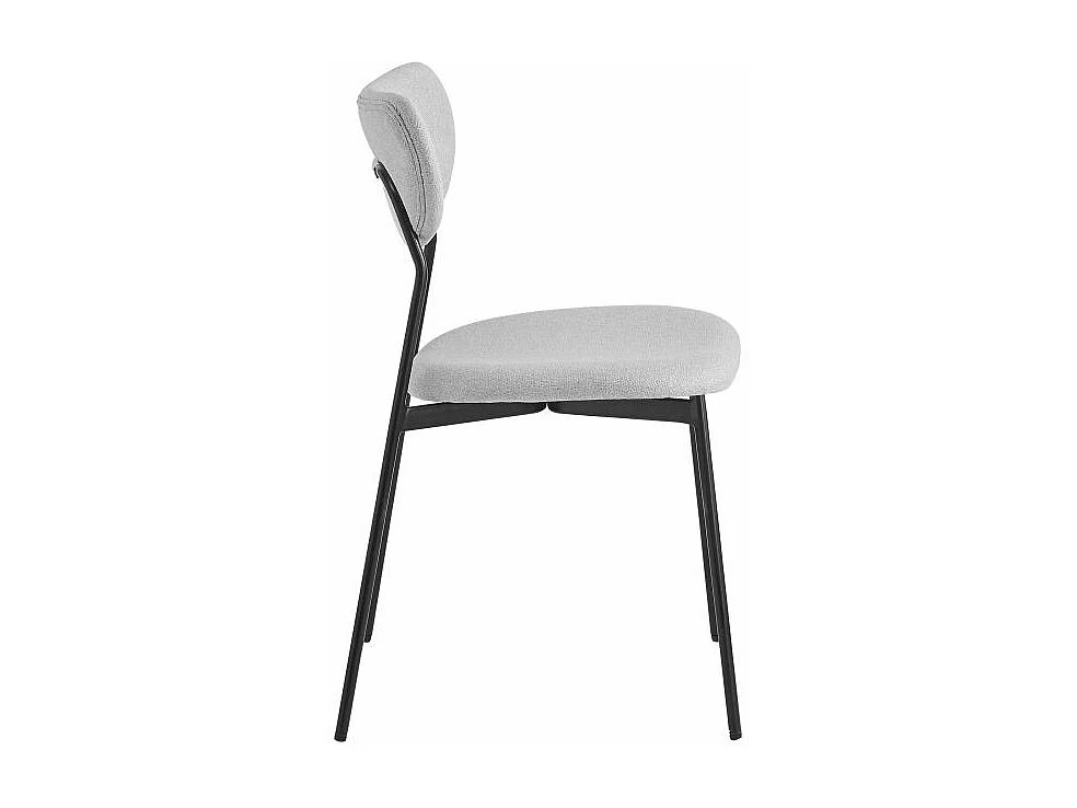 Lot de 4 chaises BRODIE en tissu avec pieds noirs - Gris