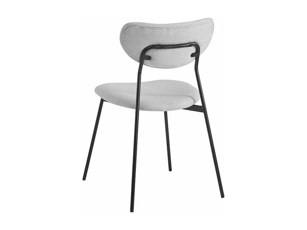 Lot de 4 chaises BRODIE en tissu avec pieds noirs - Gris