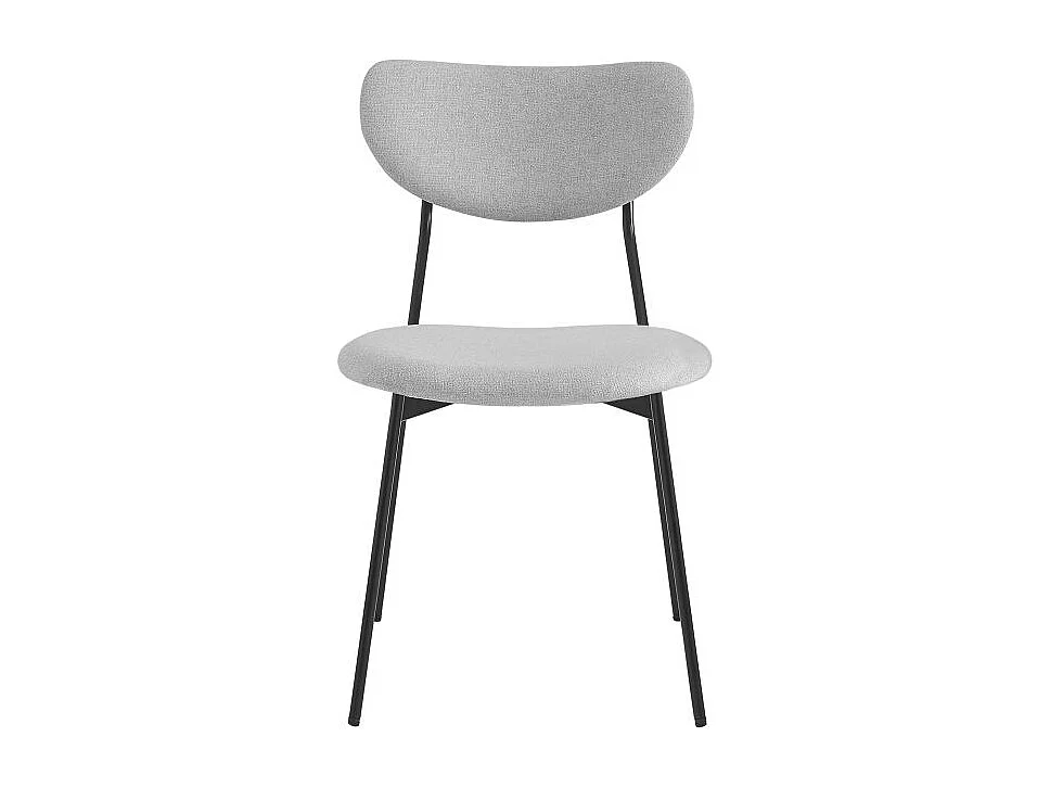 Lot de 4 chaises BRODIE en tissu avec pieds noirs - Gris