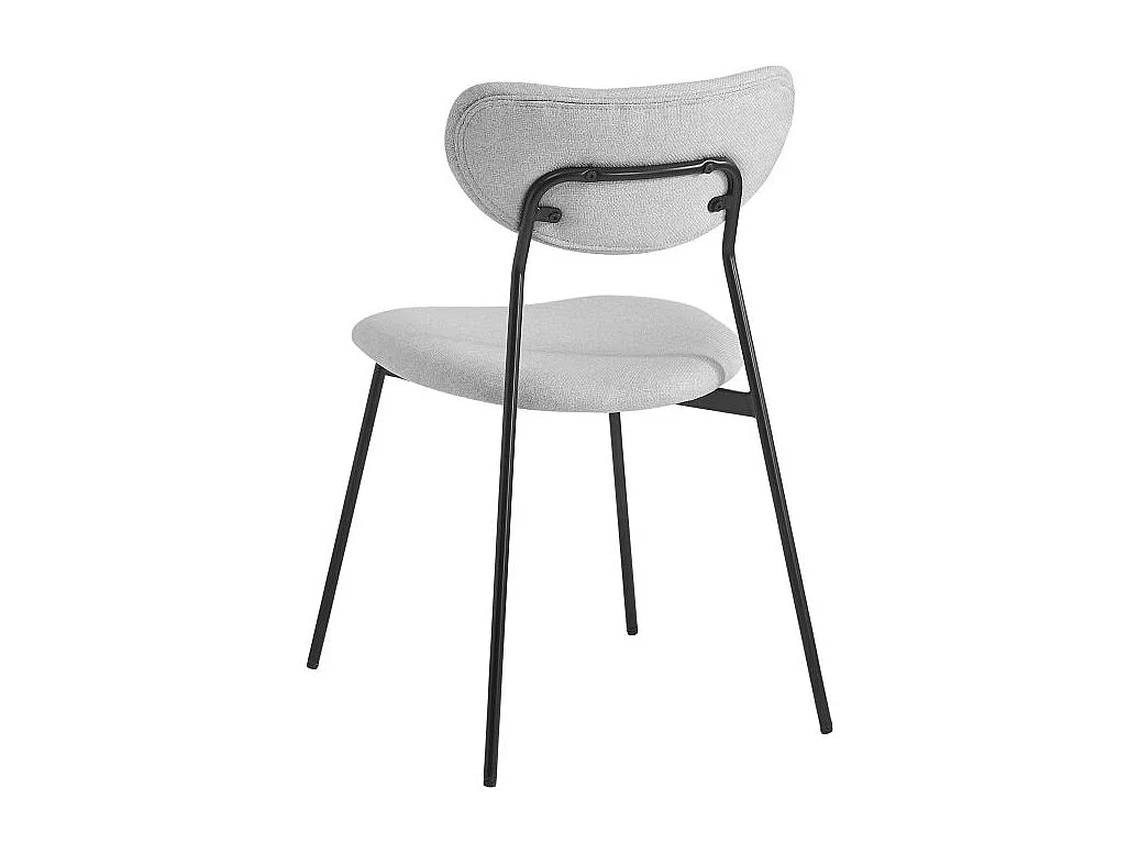 Lot de 4 chaises BRODIE en tissu avec pieds noirs - Gris