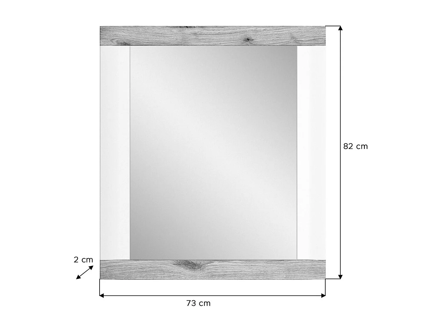 Laredo miroir miroir,chêne décor,blanc.
