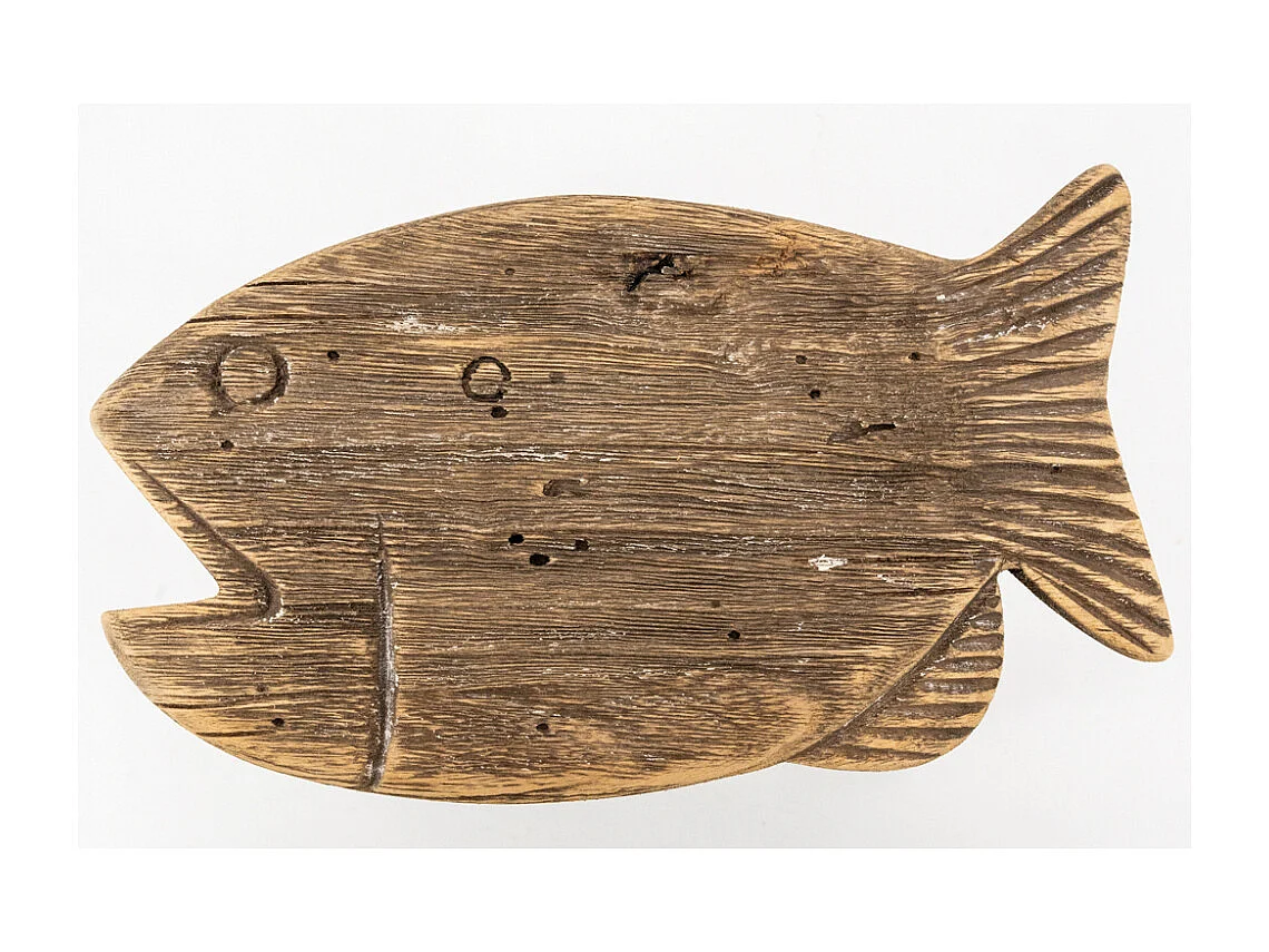 Tabouret Poisson en paulownia recyclé