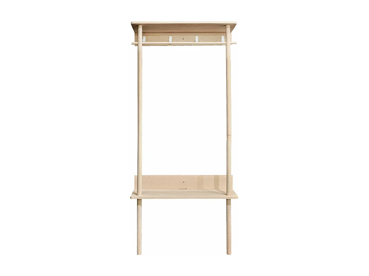 Meuble d'entrée / Porte manteau en bois de hêtre - LONNY 9920