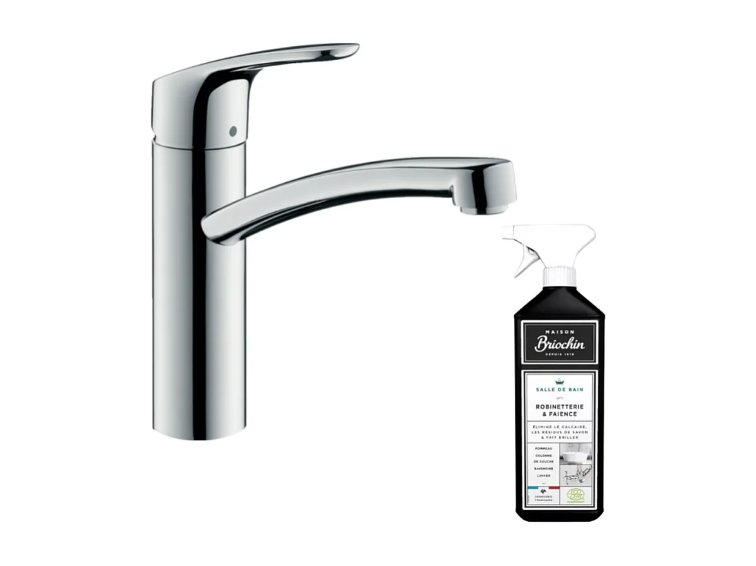 Robinet de cuisine HANSGROHE Focus M41 160 CoolStart chromé + nettoyant Briochin