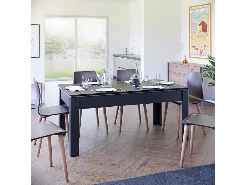 Billard Américain convertible ALLIANCE 5FT - 183 x 102 cm avec accessoires et plateau dînatoire - Couleur Ebène