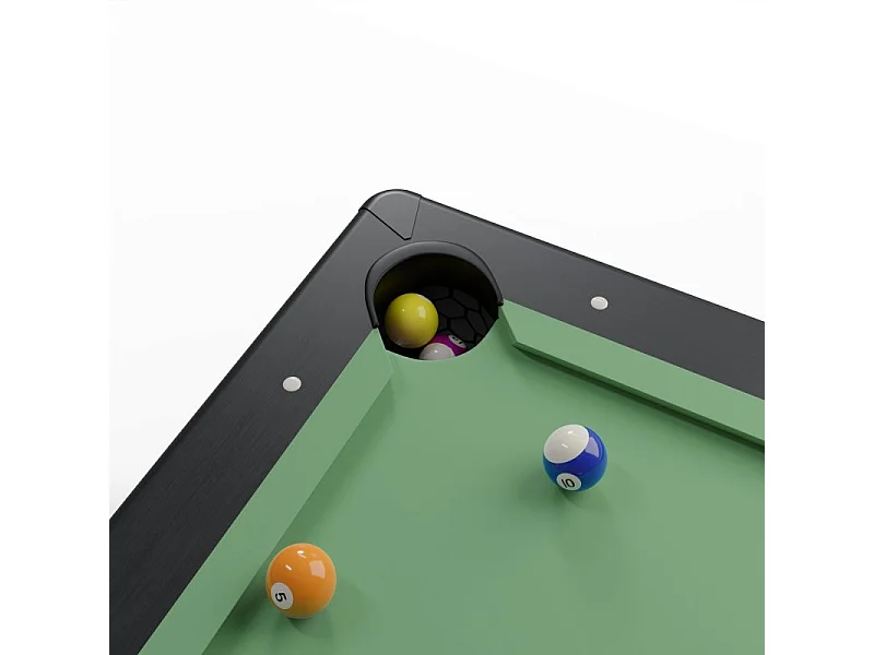 Billard Américain convertible ALLIANCE 5FT - 183 x 102 cm avec accessoires et plateau dînatoire - Couleur Ebène