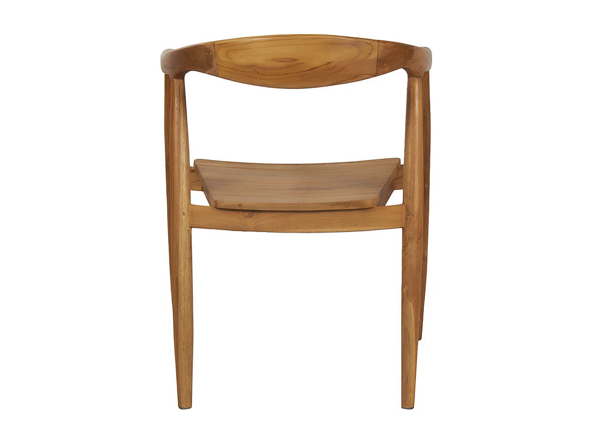 Lot de 2 chaises avec accoudoirs en bois de teck massif foncé - MAUI