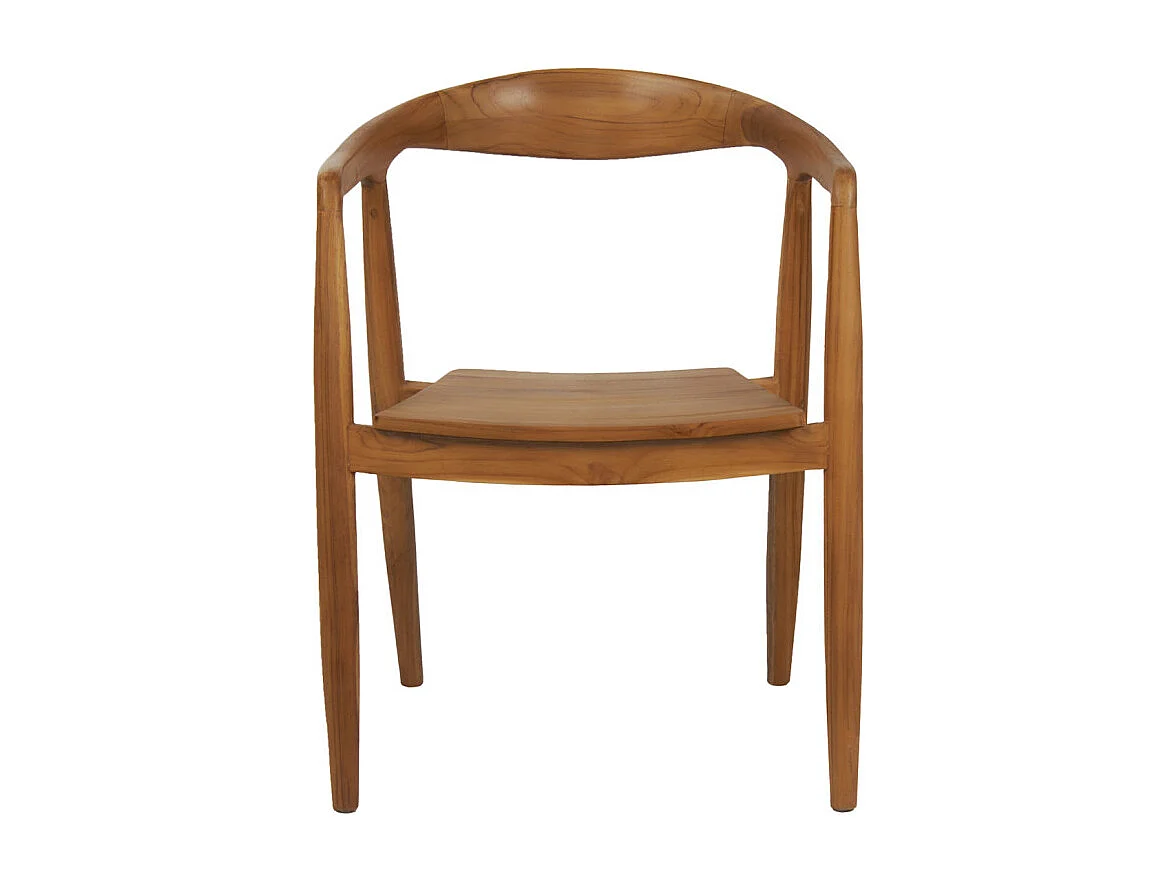 Chaise avec accoudoirs en bois de teck massif foncé - MAUI