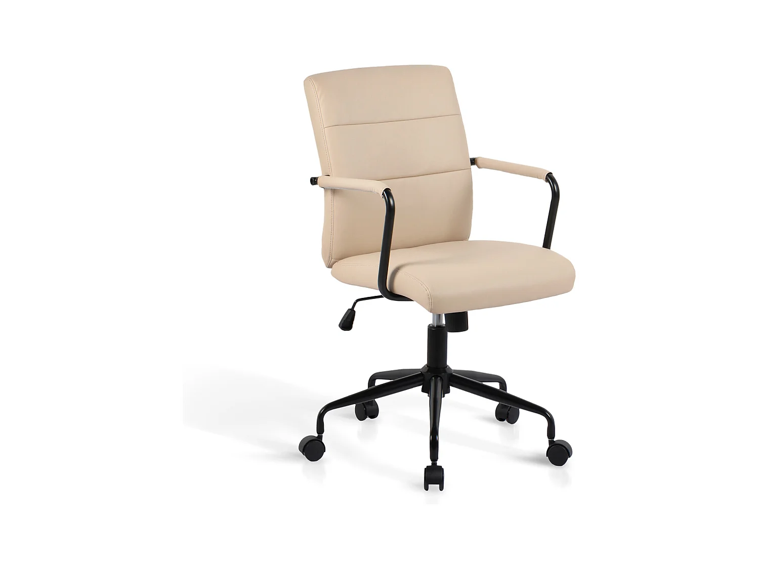 Chaise de bureau H91-99cm x L64cm x P70cm - beige - Oli