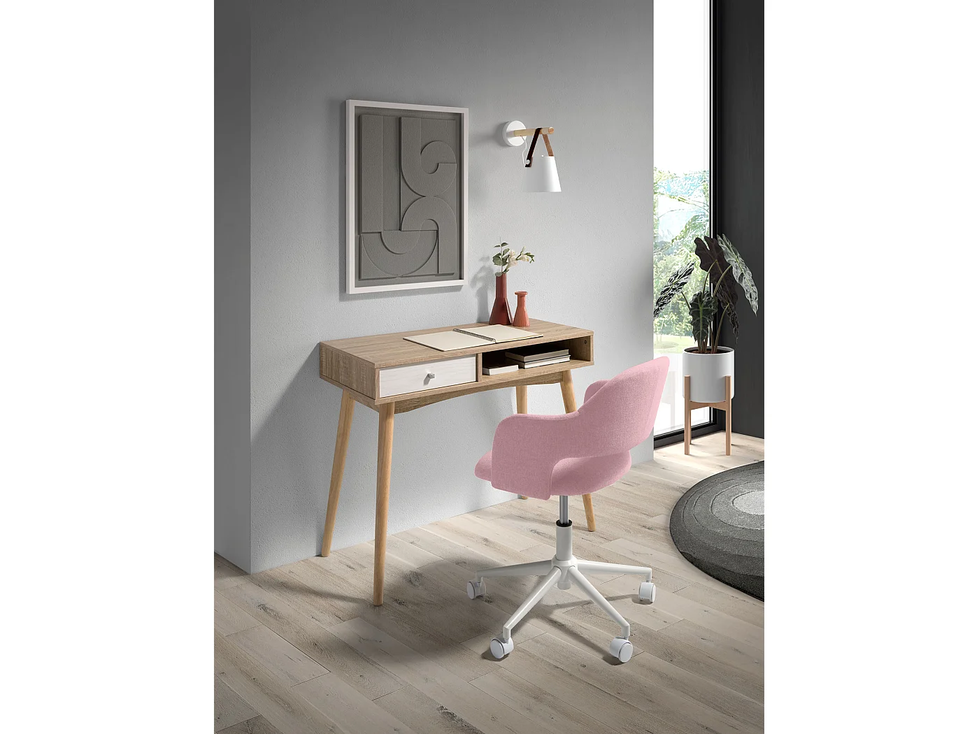 Silla de estudio A71-81cm x L58cm x F60cm - rosa - Mia