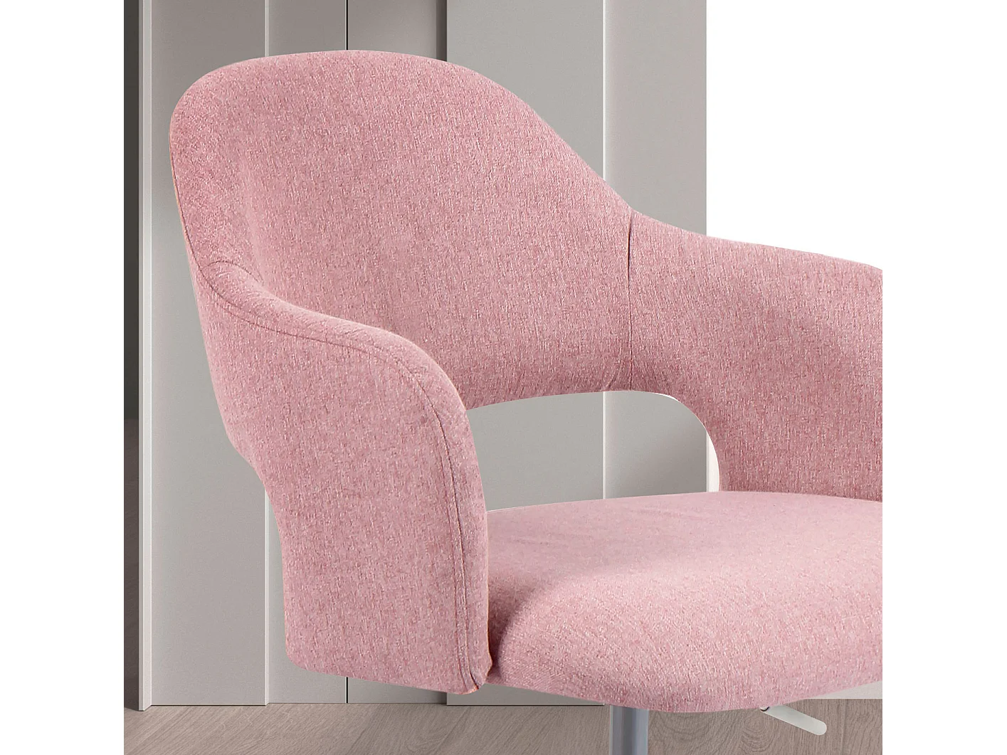 Cadeira de estudo em tecido com rodas - A71/81cm x C58cm x P58cm rosa - Mia