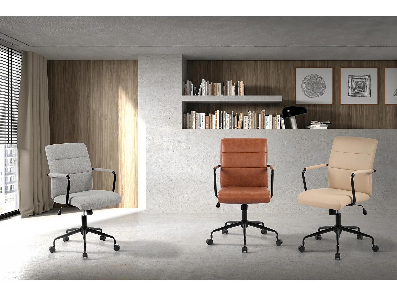 Silla de estudio A91-99cm x L64cm x F70cm - marron - Oli