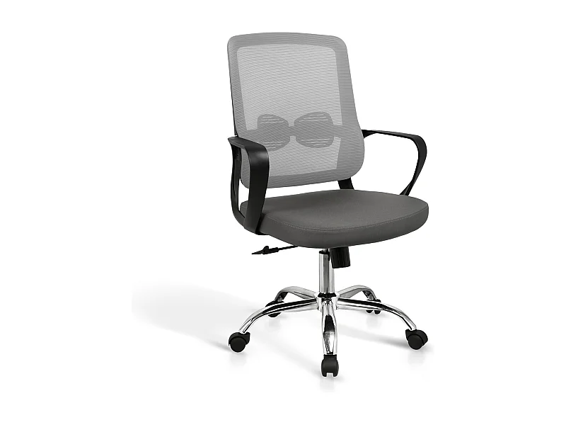 Chaise de bureau H100-110cm x L61cm x P59cm - gris - Metlo