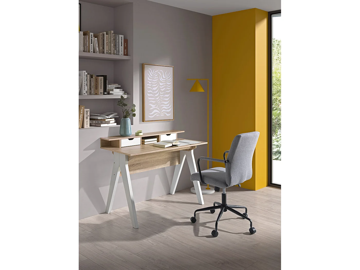Silla de estudio A91-99cm x L64cm x F70cm - gris - Oli