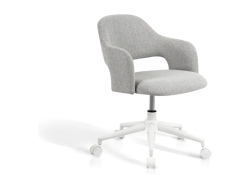 Chaise de bureau H71-81cm x L58cm x P60cm - gris - Mia