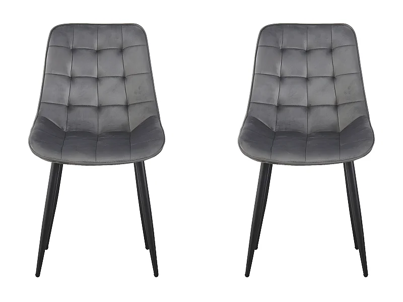 Conjunto de 2 cadeiras de veludo cinza "Victoria" para sala de jantar