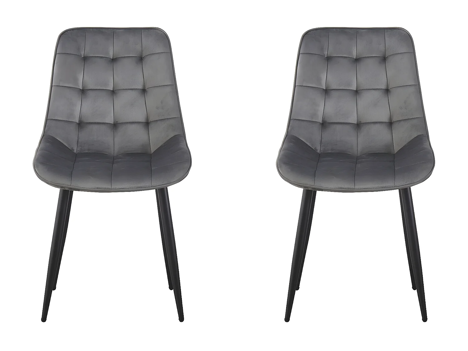 Conjunto de 2 cadeiras de veludo cinza "Victoria" para sala de jantar