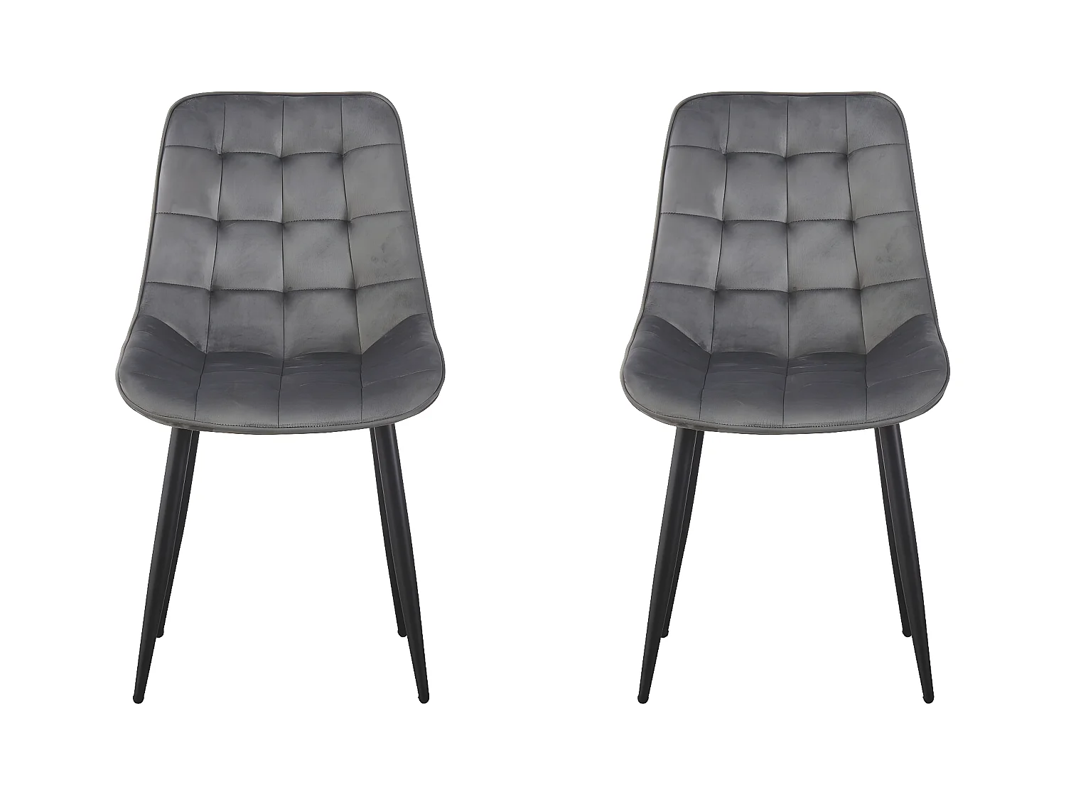 Lot de 2 chaises "Victoria" en velours - Gris