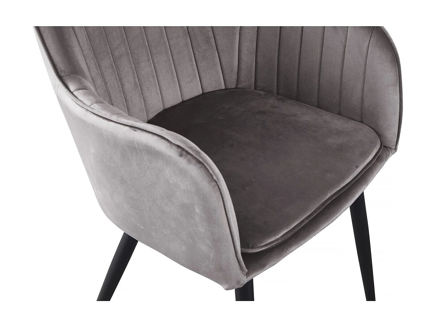 Zestaw 2 aksamitnych krzesel z podlokietnikami "Velma" - Szary