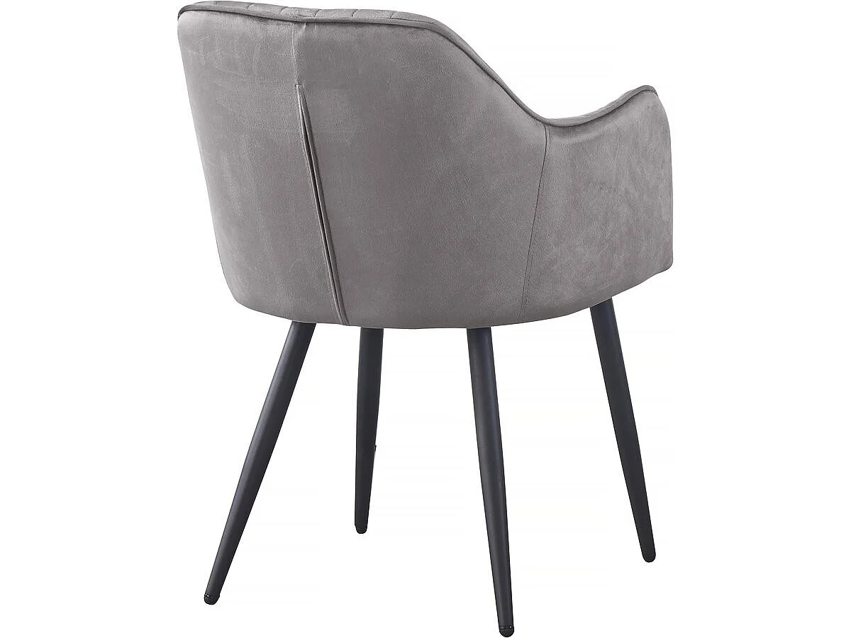 Set di 2 sedie in velluto con braccioli "Velma" - Grigio
