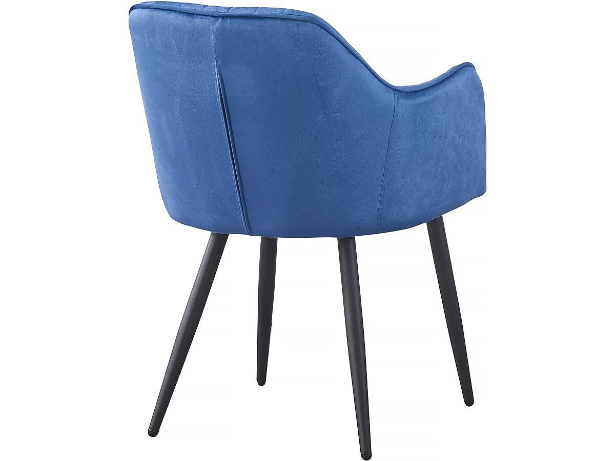 Conjunto de 2 cadeiras de veludo "Velma" com braços - Azul