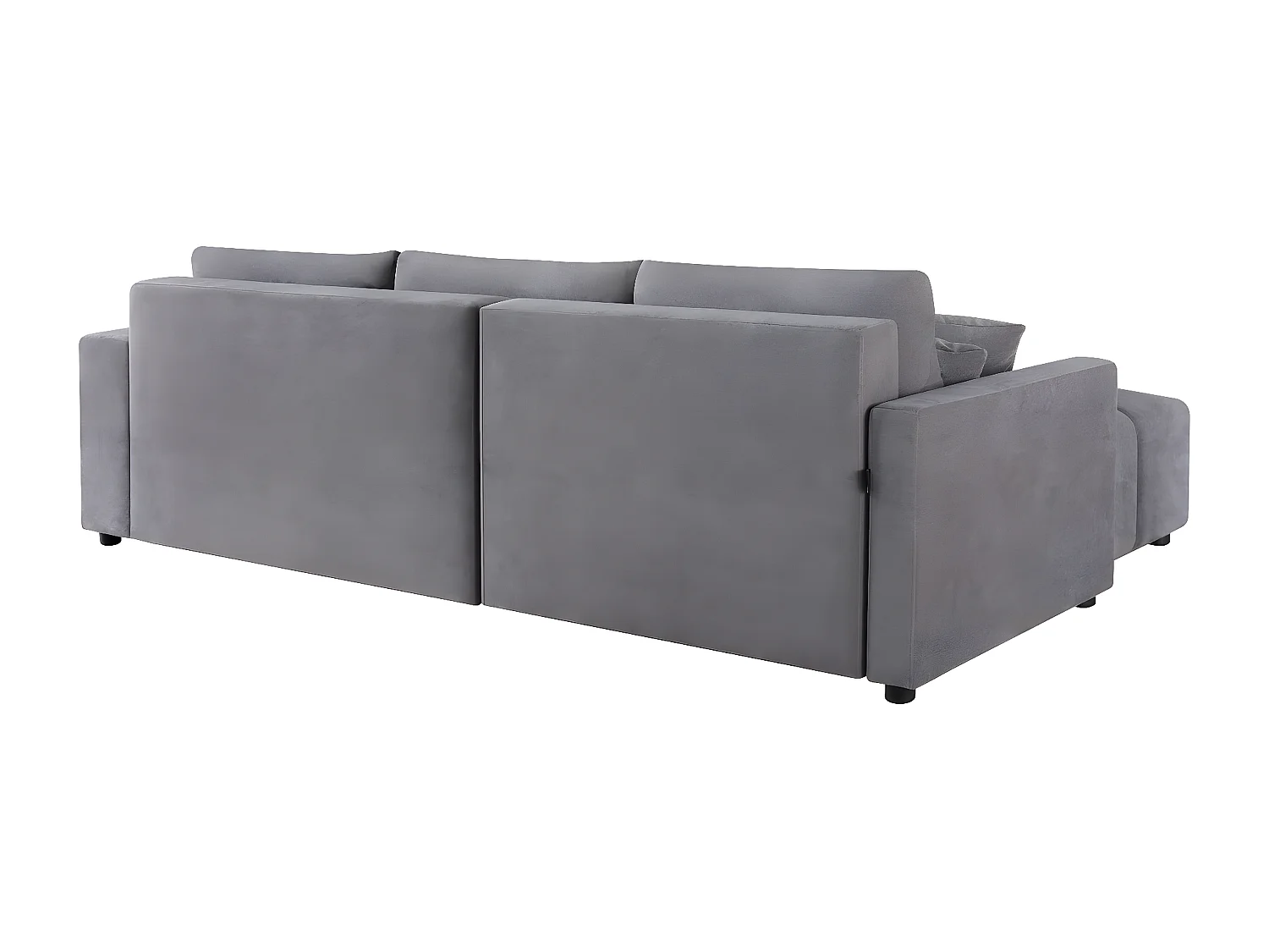 Canapé d'angle convertible tissu chenille 3 places - "Trocadero" - Gris