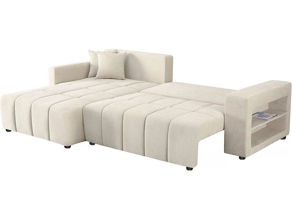 Ecksofa mit Schlaffunktion aus Chenille-Stoff 3-Sitzer - "Trocadero" - Grau