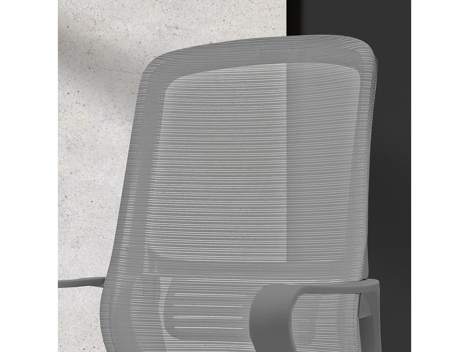 Cadeira de estudo em tecido e rede com rodas - A99/109cm x C59cm x P56cm cinzento - Noah