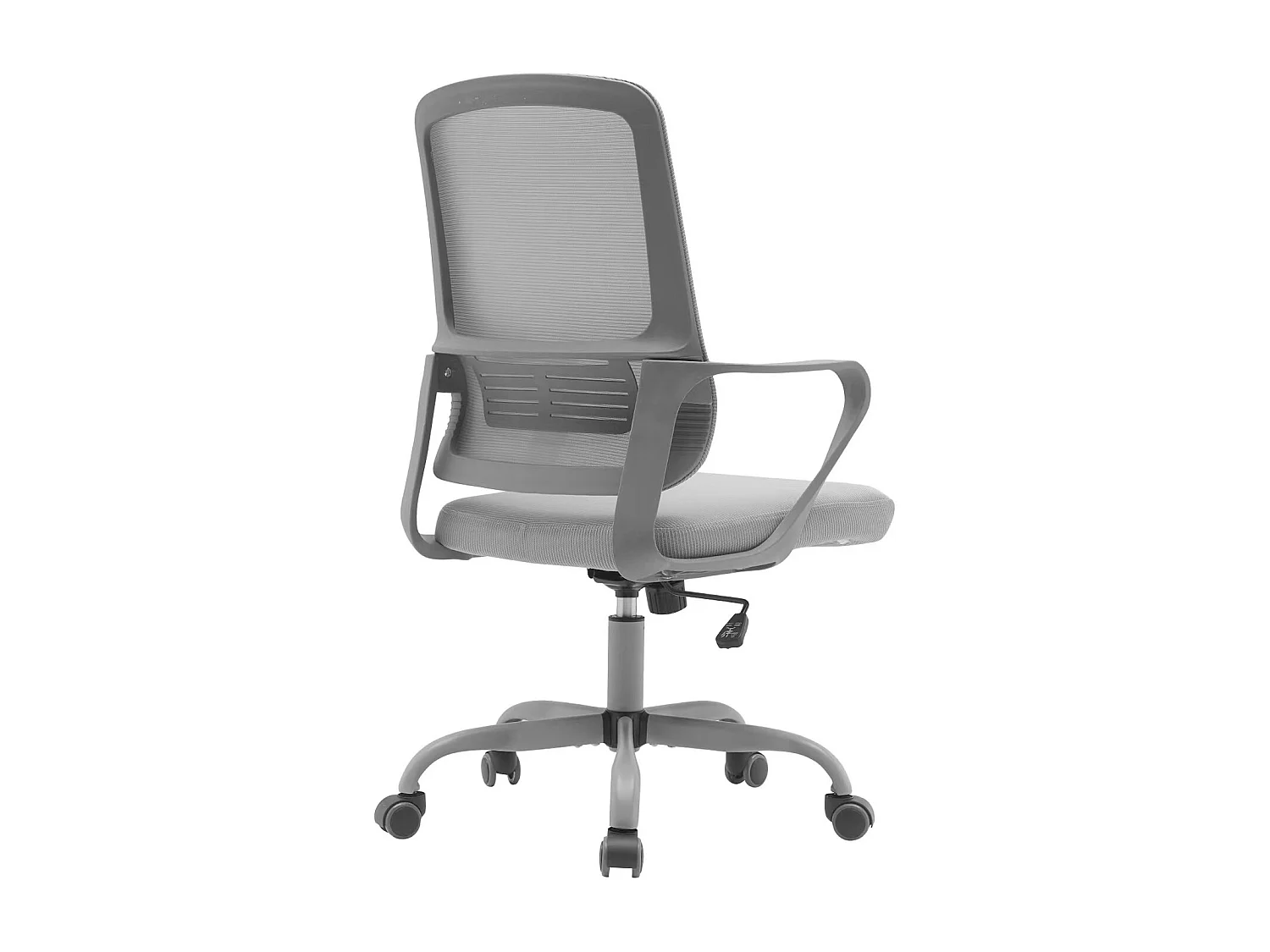 Cadeira de estudo em tecido e rede com rodas - A99/109cm x C59cm x P56cm cinzento - Noah