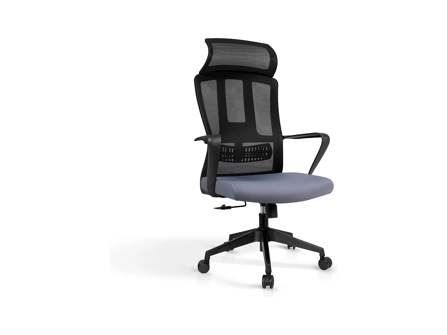 Fauteuil de bureau H118-128cm x L63cm x P66cm - gris et noir - Ethan
