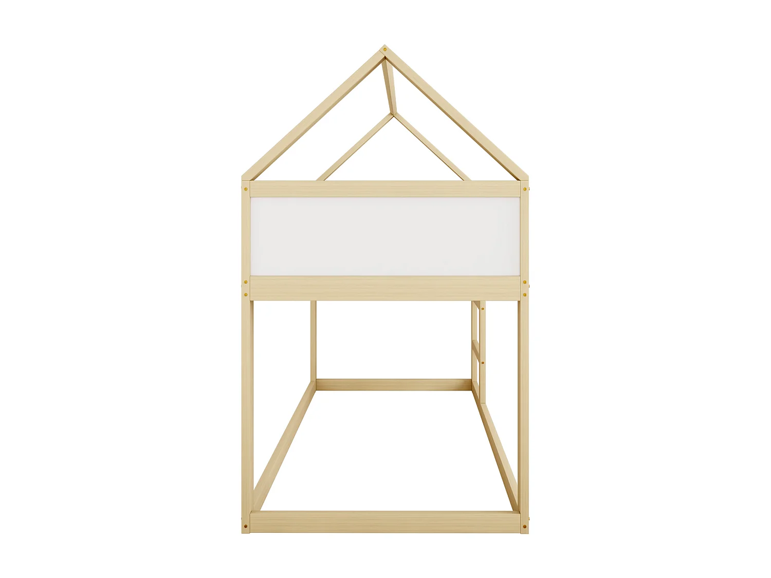 Letto a castello per bambini 2 x 90 x 200 cm, letto a soppalco con scala, struttura in legno massiccio, naturale