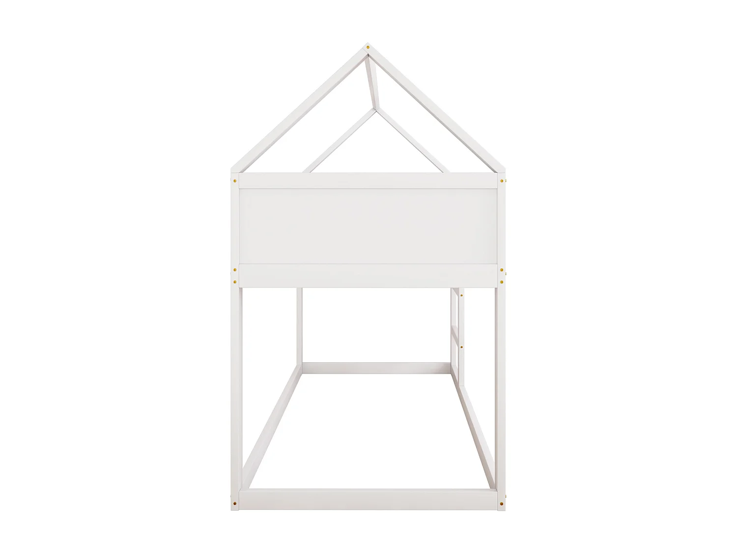 Litera infantil 2 x 90 x 200 cm, cama alta con escalera, estructura de madera maciza, color blanco