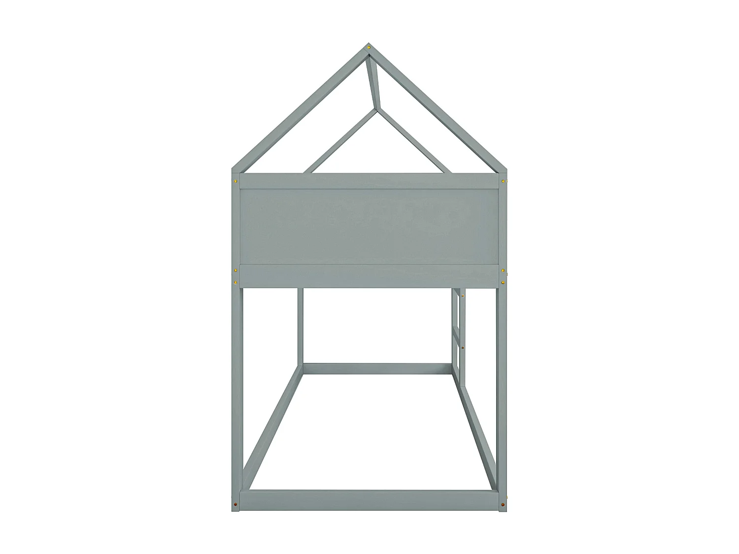 Lit superposé enfant 2 x 90 x 200 cm, lit mezzanine avec escalier, cadre en bois massif, gris